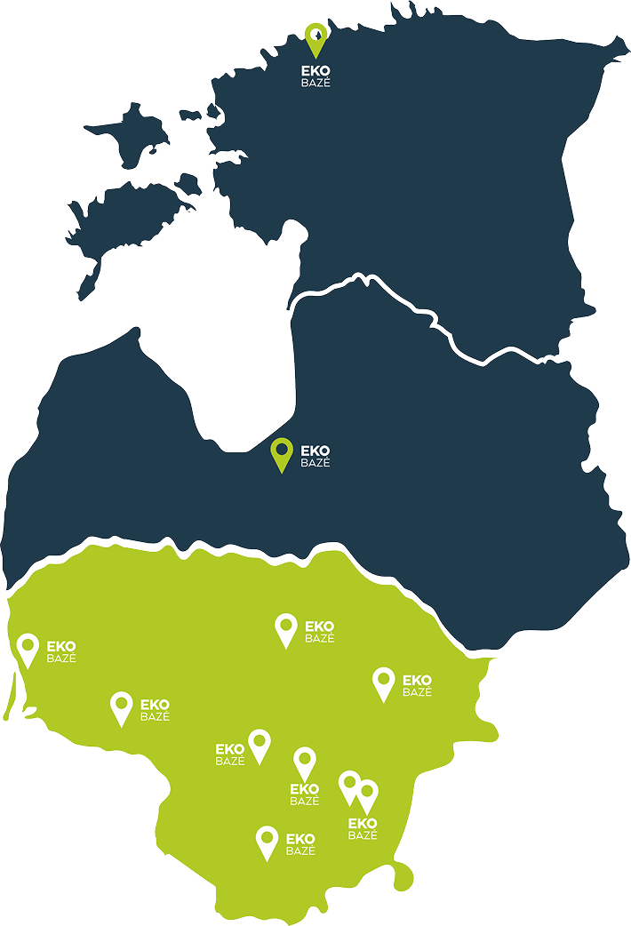 Ekobazė filialų žemėlapis